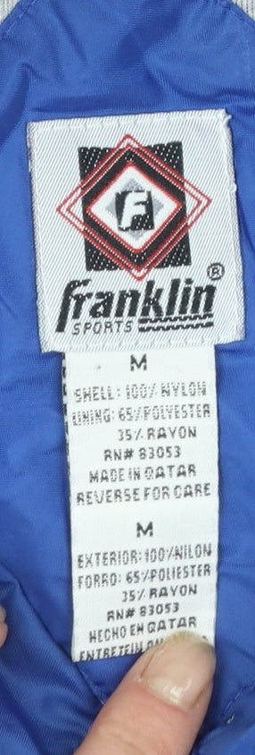 Franklin Sports Men's Blue Windbreaker Jacket Size M Nylon Lined