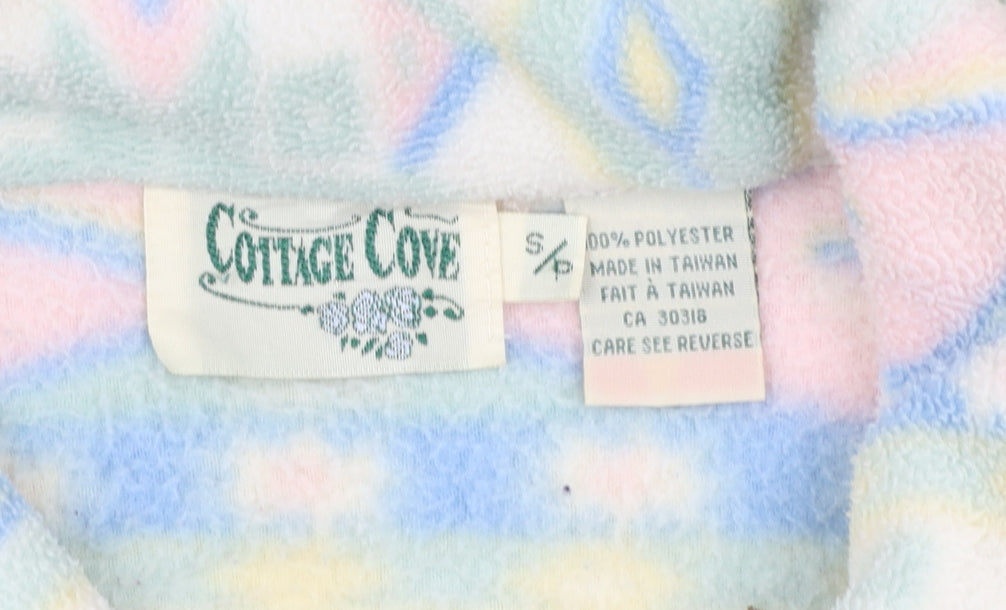 Cottage Cove Women's Multicoloured Fleece Jacket S Retro Geometric