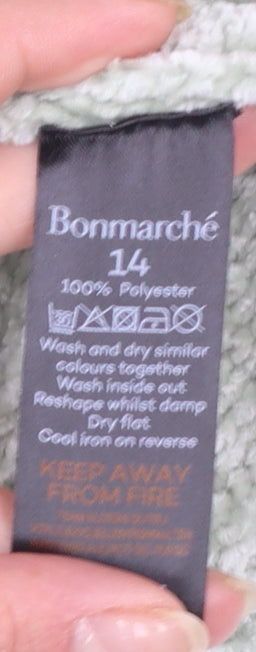 Bonmarché Women’s Green Crew Neck Long Sleeve Pullover Jumper Size 14