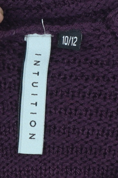 Intuition Women’s Purple Full Zip Chunky Knit Jumper Size 10/12