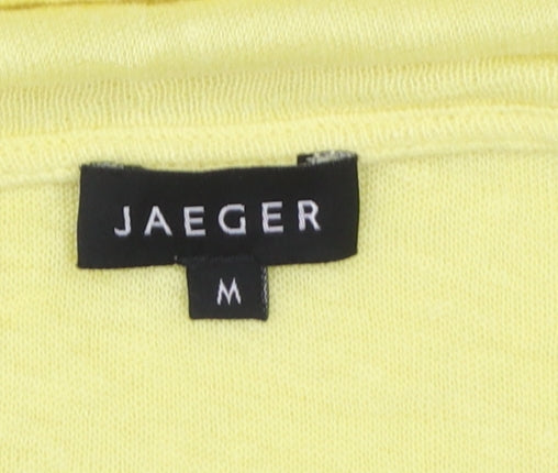 Jaeger Womens Yellow Cotton Short Sleeve Basic T-Shirt M