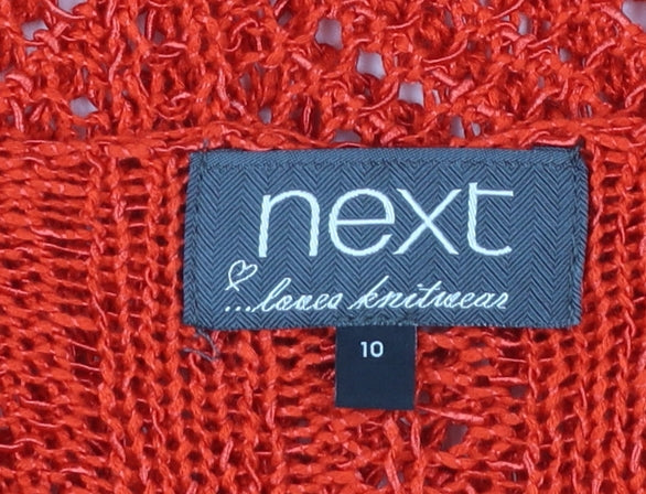 Next Women’s Red Open-Knit Pullover Jumper Size 10
