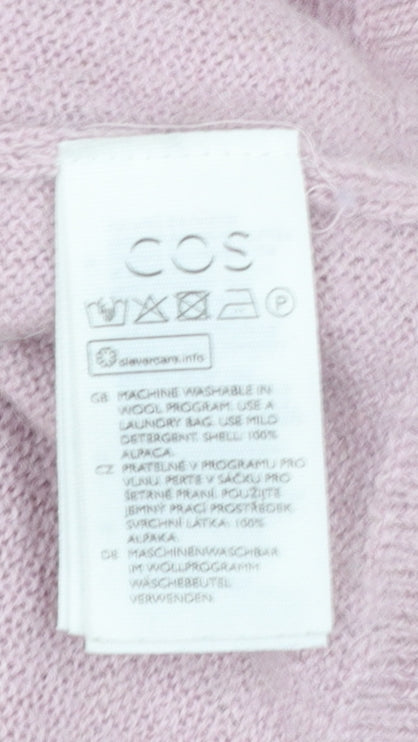 COS Women's Pink Alpaca Crew Neck Jumper Size S