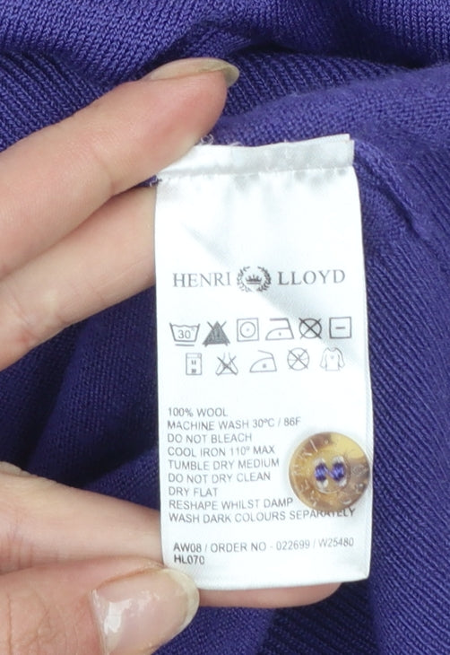 Henri Lloyd Women's Purple Wool V-Neck Cardigan Size 6