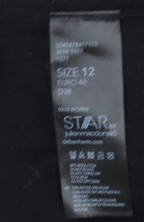 Star by Julien Macdonald Womens Black Beaded Crew Neck Jumper Size 12