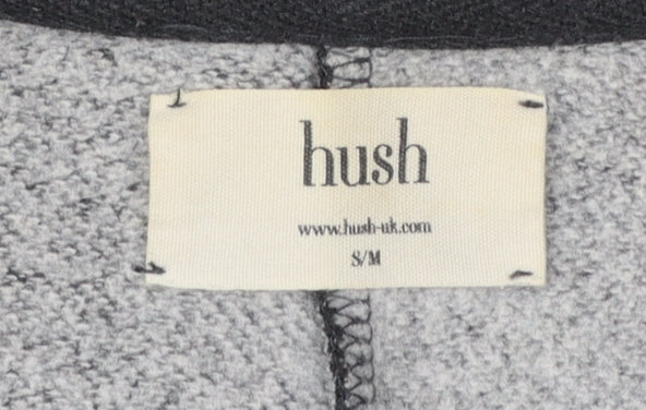 Hush Women Black Single-Breasted Blazer S/M Classic Wool Blend Jacket