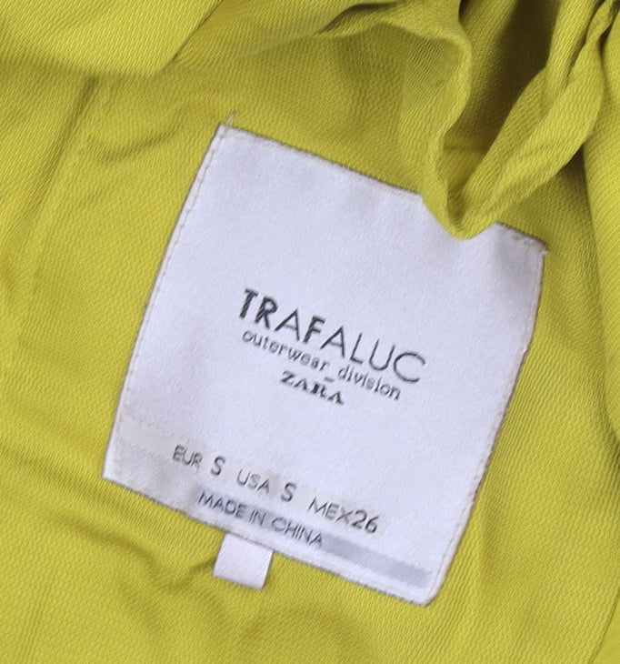 Zara Trafaluc Women's Yellow Long Belted Trench Coat Size S