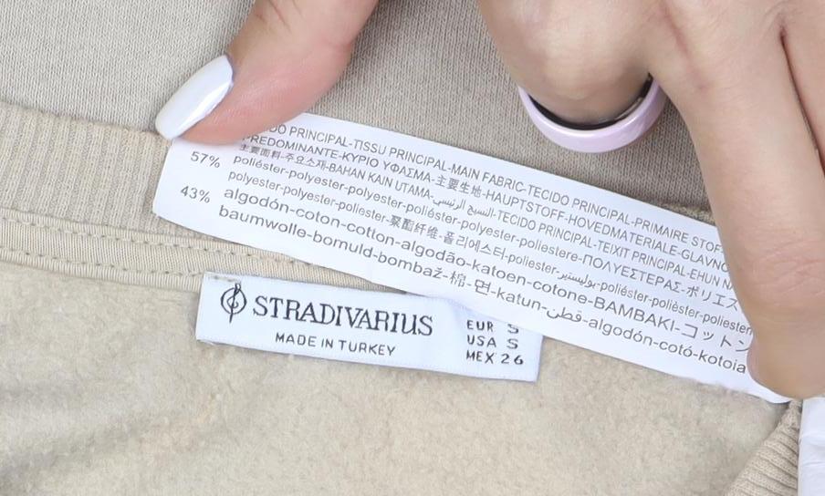 Stradivarius Women Beige Sweatshirt S Crew Neck Pullover Casual