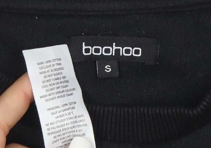 Boohoo Men’s Black Equality Rainbow Embroidered Pullover Sweatshirt Size S