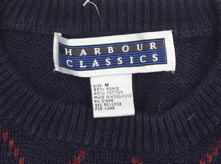 Harbour Classics Men's Blue Argyle Golf Knit Pullover Jumper M