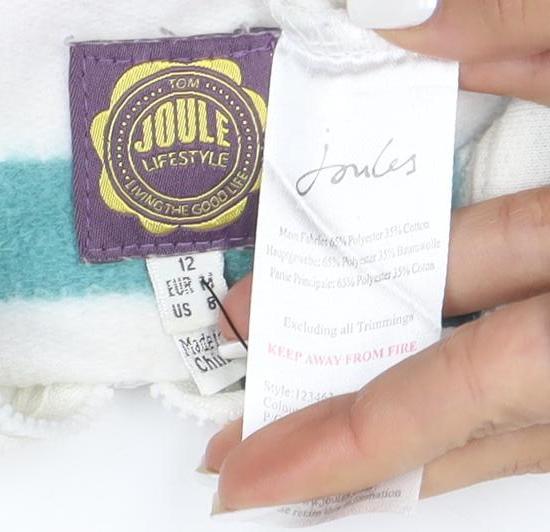 Joules Womens Multicoloured 1/2 Zip Striped Pullover Sweatshirt Size 12