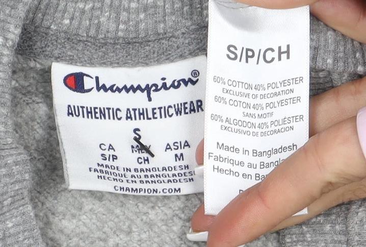 Champion Men's Grey NC State Embroidered Logo Pullover Sweatshirt S