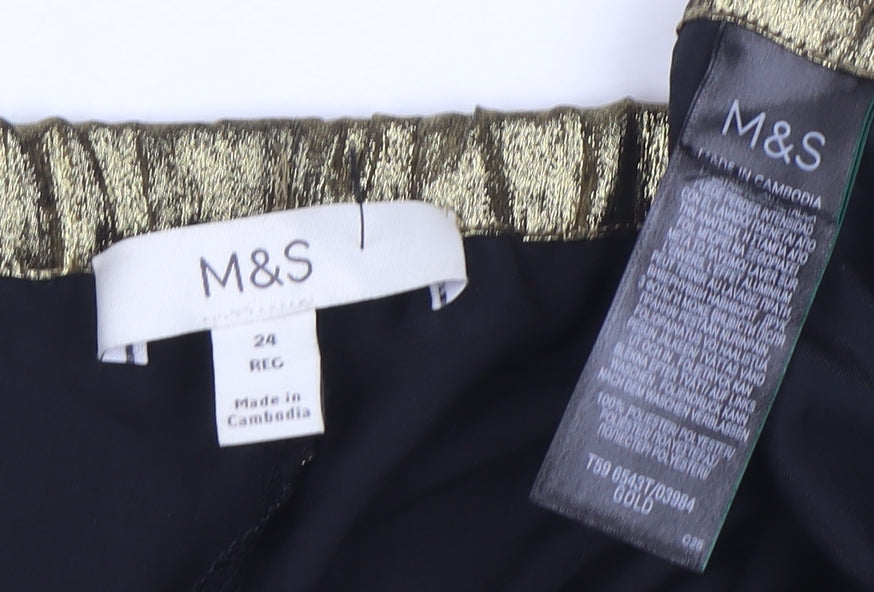 Marks & Spencer Women’s Gold Wide-Leg Trousers Size 24