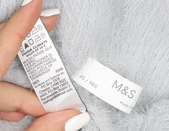 Marks & Spencer Women Grey Fleece Lounge Pants XS
