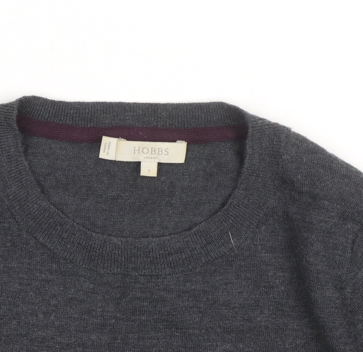 Hobbs Grey Wool Dog Motif Crew Neck Men's Pullover Jumper Size S