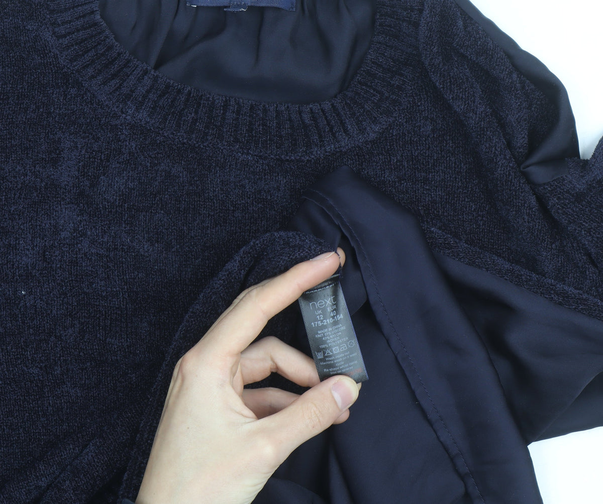 Next Women's Navy Crew Neck Pullover Jumper Size 12