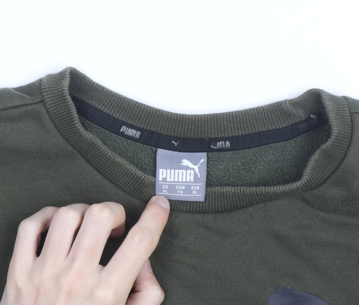 Puma Men's Green XL Crew Neck Pullover Sweatshirt