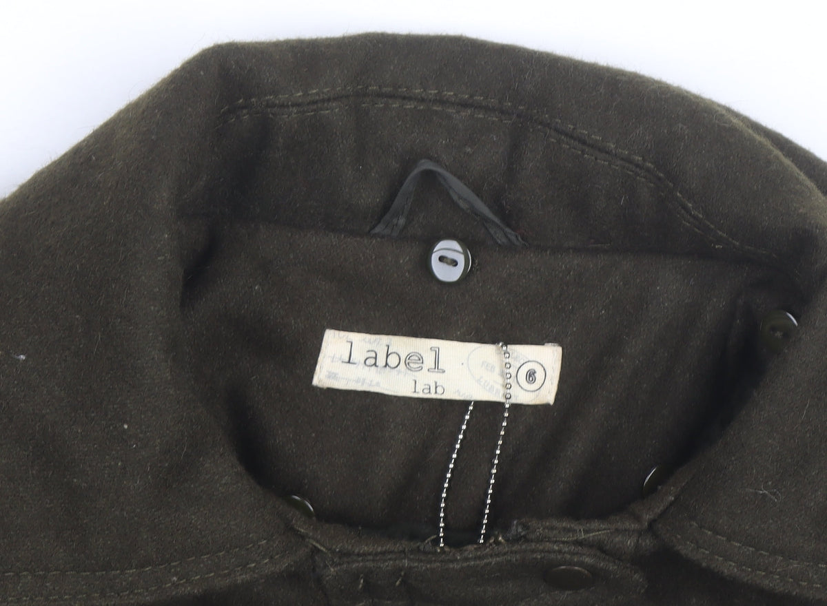 Label Lab Women Brown Wool Military Jacket Size 6