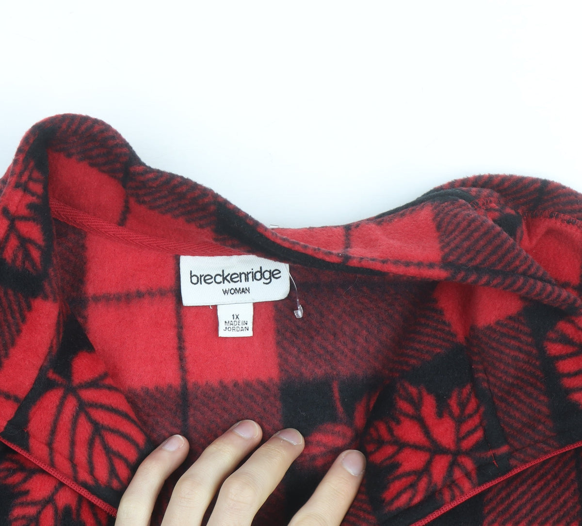 Breckenridge Men's Red Check Fleece Jacket XL Full Zip Autumn Winter