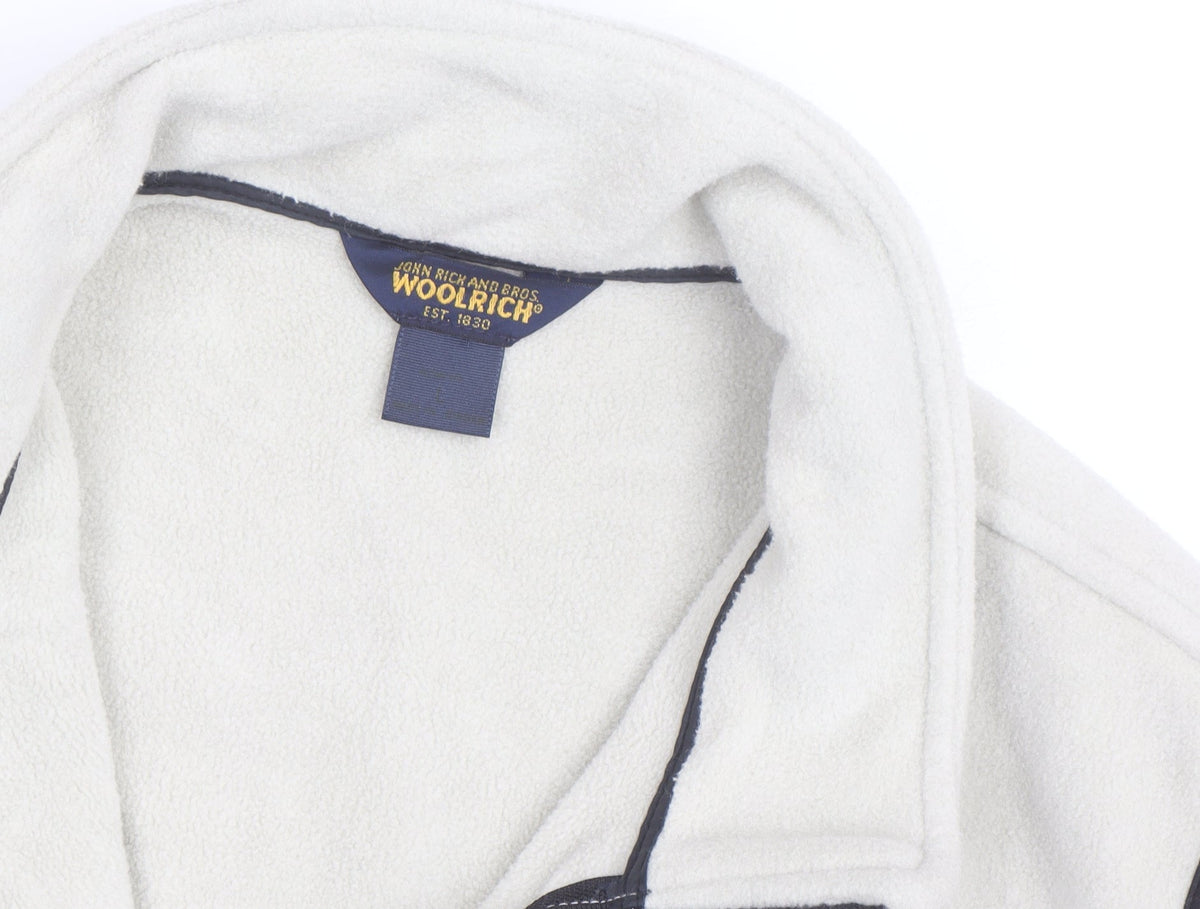 Woolrich Men's Beige Fleece Full Zip Bodywarmer Vest Size M