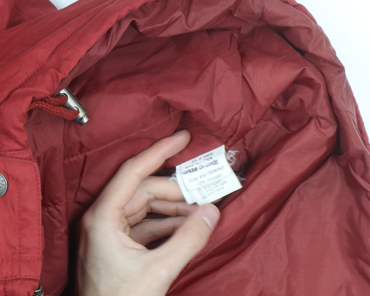 Energie Women Red Faux Fur Lined Parka Jacket Size 12