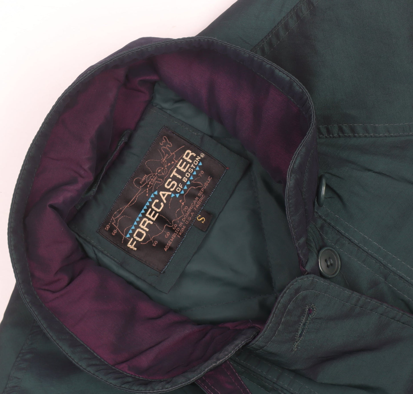 Forecaster of Boston Men's Green Parka Coat S Nylon Mid-Length