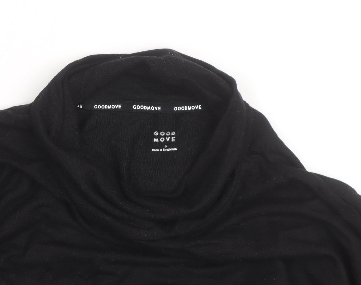 Marks & Spencer Goodmove Women's Black Size 16 High Neck Drawstring Sweatshirt