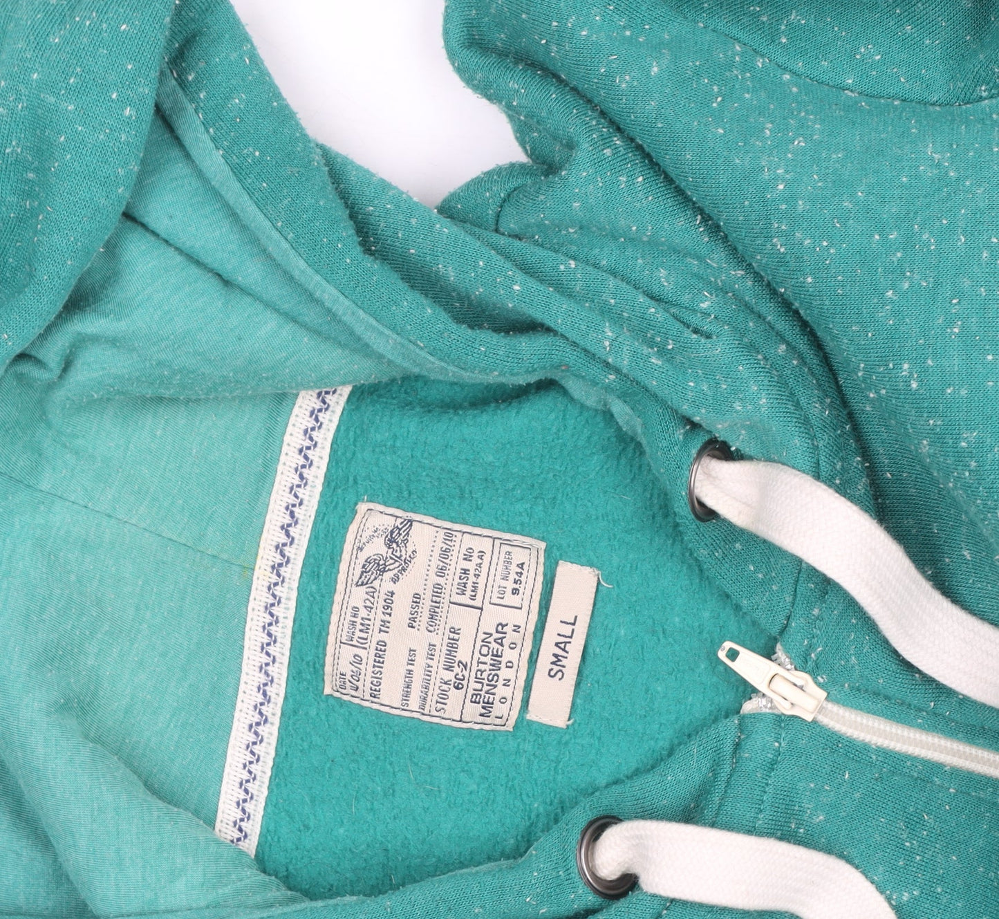 United Colors of Benetton Men's Green Full Zip Hoodie Small Regular Fit Fleece