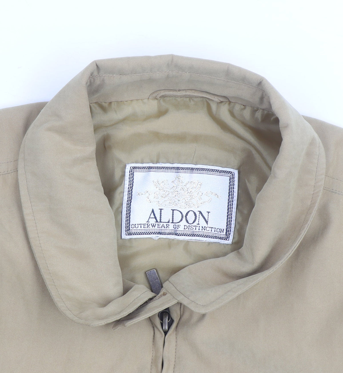 Aldon Men's Beige Bomber Jacket M Collared Full Zip Casual Outerwear