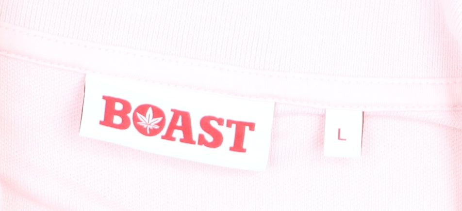 Boast Men's Pink Pima Cotton Polo Shirt Size L Classic Fit