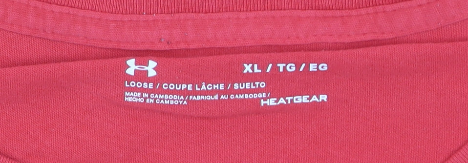 Under Armour Men's Red XL HeatGear Sports T-Shirt Loose Fit