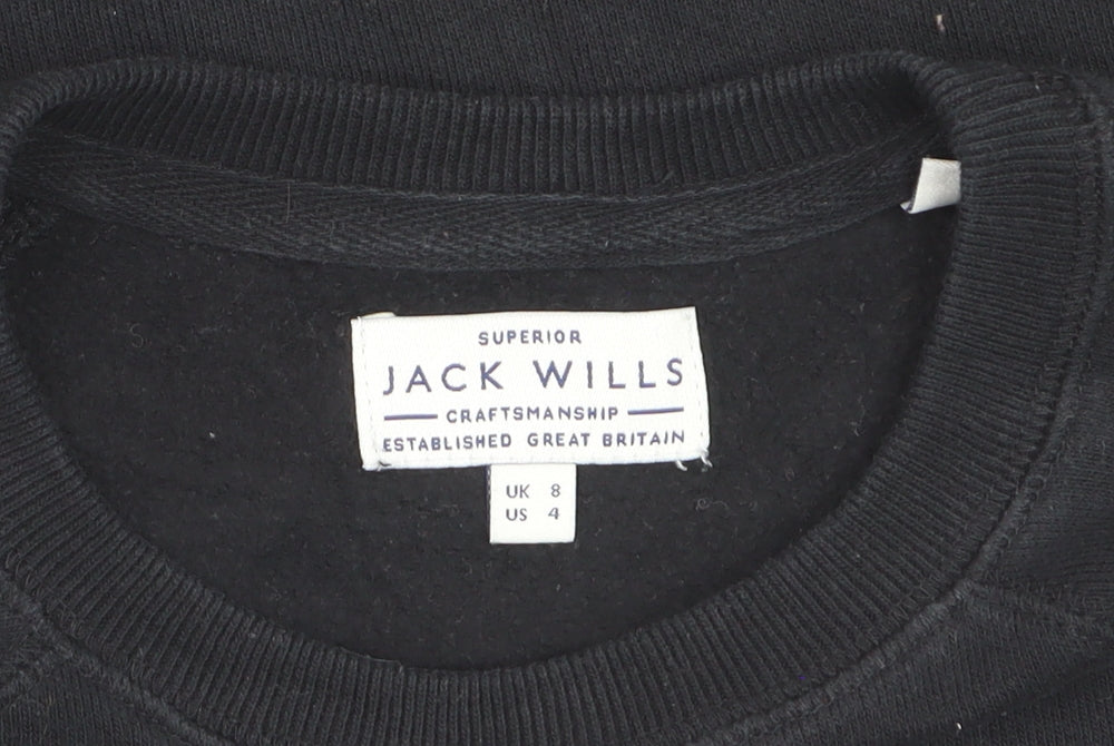 Jack Wills Women's Black Size 8 Crew Neck Sweatshirt