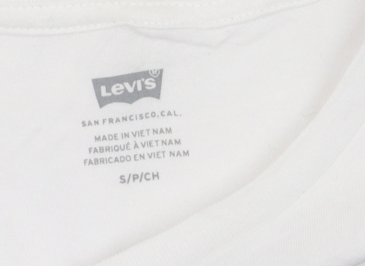 Levi's Men's White Small Logo Graphic Short Sleeve T-Shirt