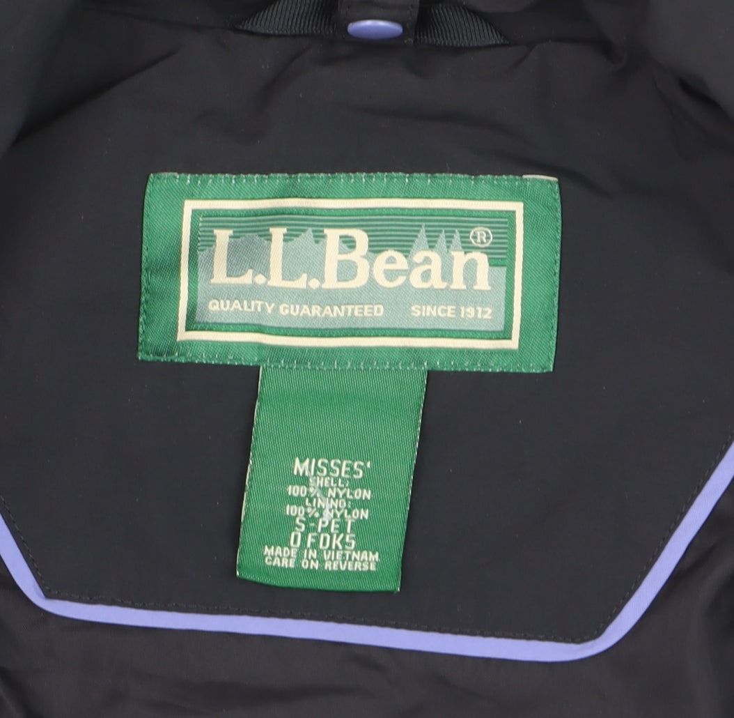 L.L.Bean Men's Black Nylon Hooded Parka Jacket Size S Waterproof