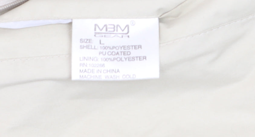 MBM Gear Men's Beige Windbreaker Jacket L Waterproof Full Zip