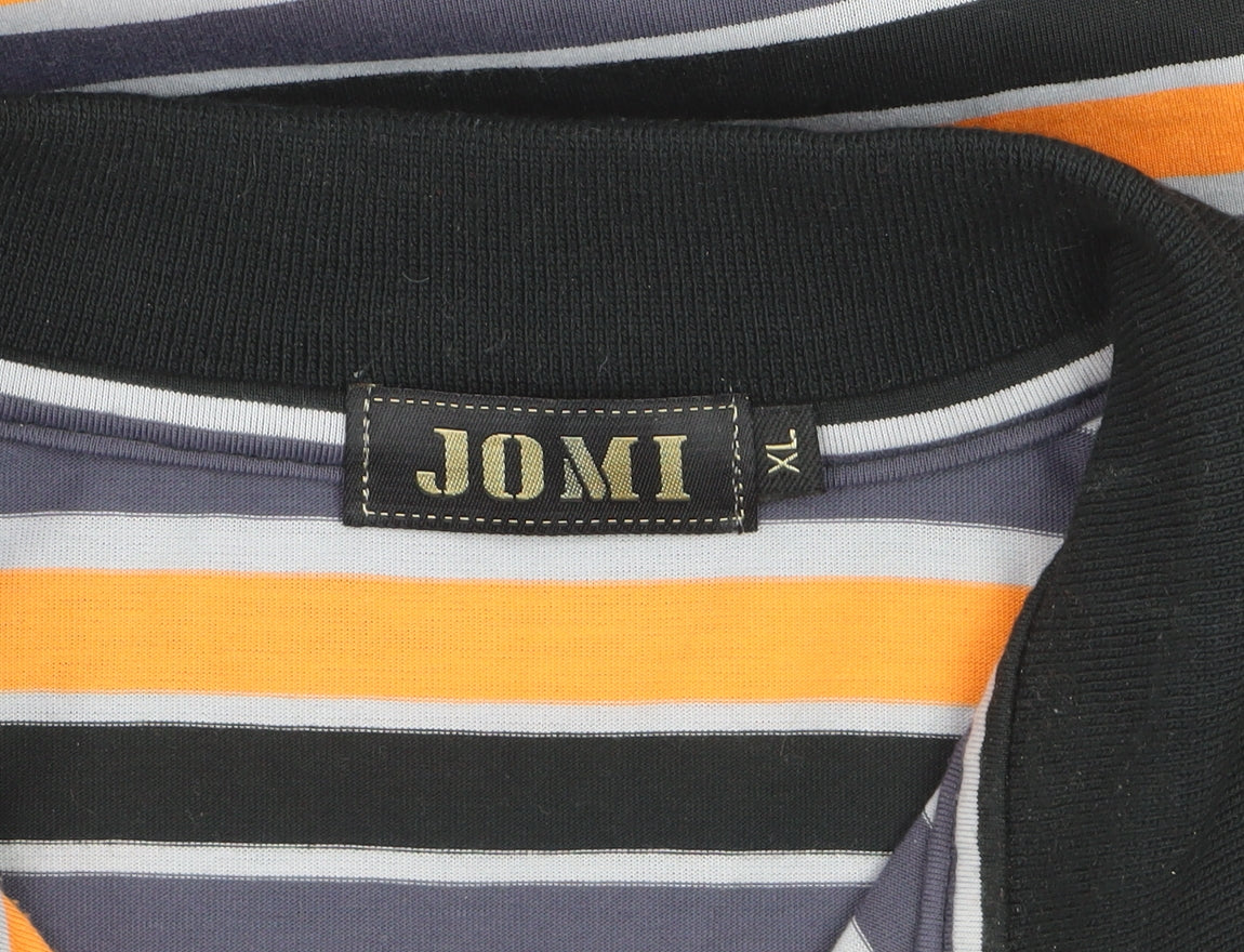 Jomi Men's Multicoloured Striped XL Cotton Polo Shirt