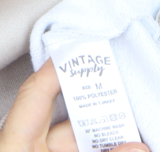 Vintage Supply Men's Beige Graphic Pullover Sweatshirt M
