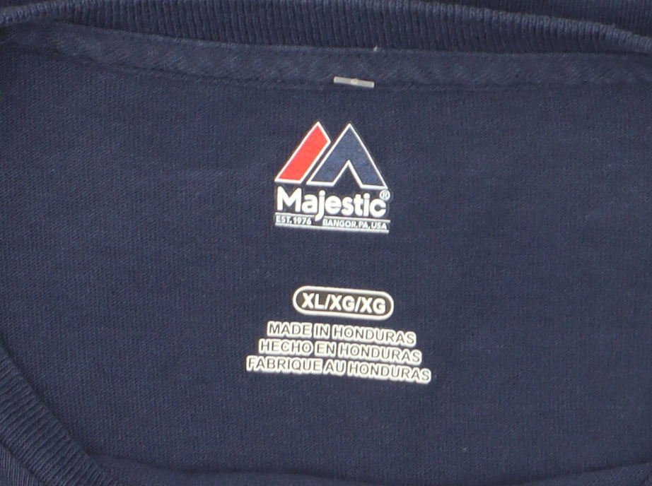 Majestic Men’s Blue XL Long Sleeve New England Patriots Graphic Shirt