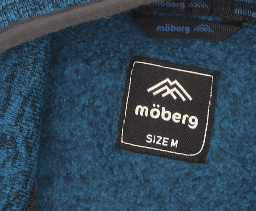 Möberg Men's Blue Full Zip Fleece Sweatshirt Size M