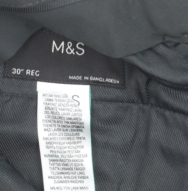 Marks & Spencer Men's Charcoal Grey Regular Fit Dress Trousers 30in Waist