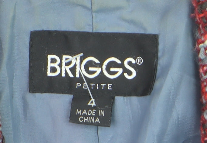Briggs Petite Red Bouclé Single-Breasted Blazer Women's Size 4