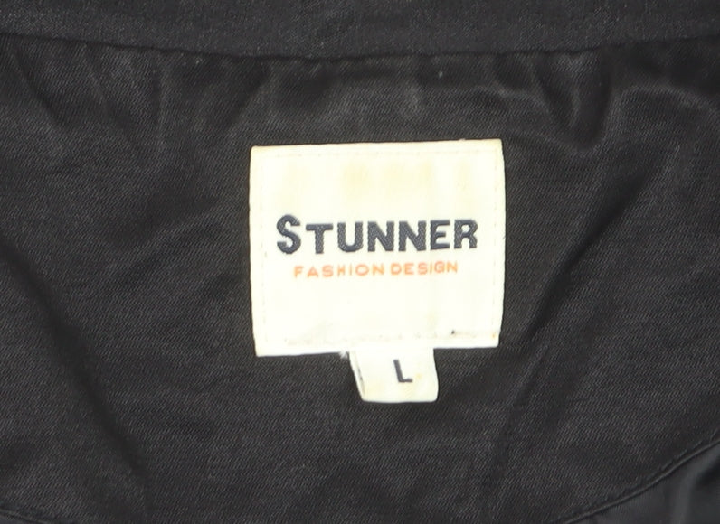 Stunner Women's Black Tailored Two-Button Blazer Jacket Size L