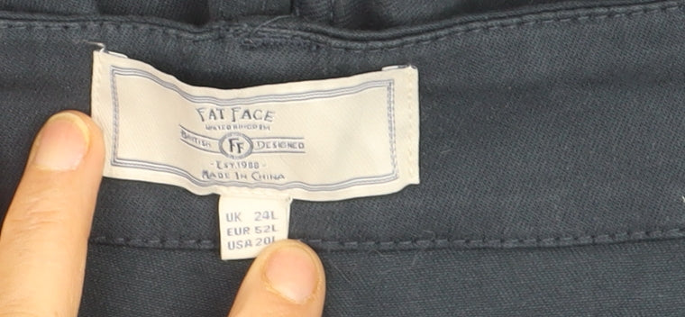 FatFace Womens Blue Cargo Trousers 24L Regular Fit Cotton Blend