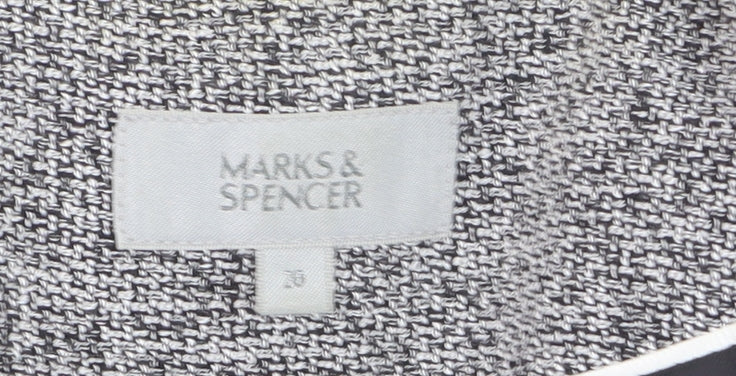 Marks & Spencer Women Grey Tweed Blazer Jacket Size 10 Classic Fit