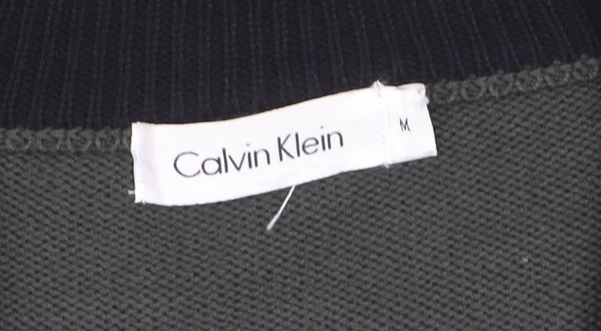 Calvin Klein Men's Green Full Zip Knit Jumper Size M