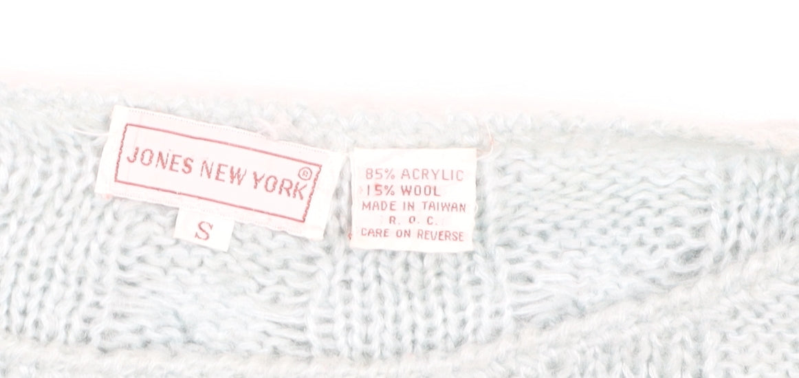 Jones New York Womens Ivory Cable-Knit Wool Blend Jumper S