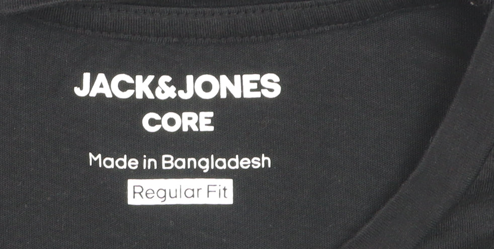Jack & Jones Boys Black Graphic Print Urban Logo T-Shirt 10-11 Years Regular Fit