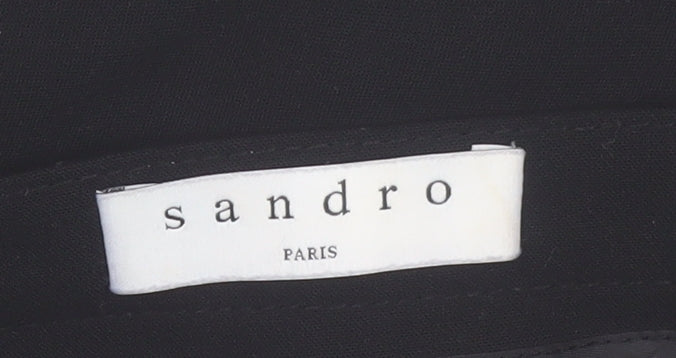 Sandro Women's Black Short Pencil Skirt Size 6 with Buckle Detail