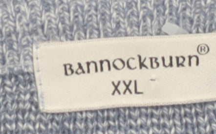 Bannockburn Men's Blue Argyle V-Neck Acrylic Jumper 2XL