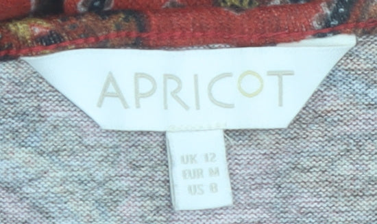 Apricot Women Red Paisley Asymmetric Long Sleeve Dress Size 12